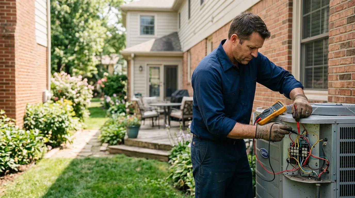 HVAC technician working near Lincoln, IL
